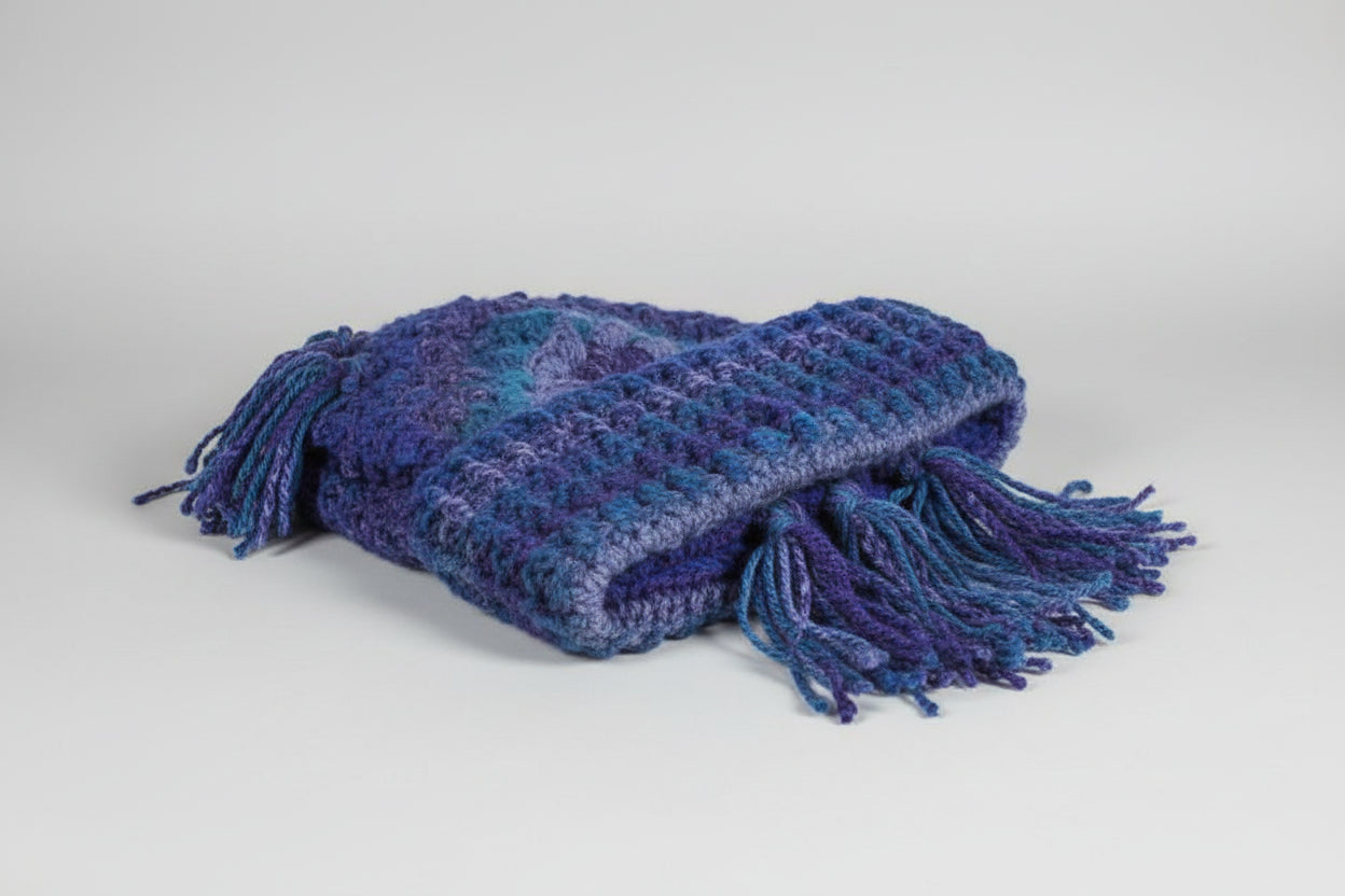 DEE'S CREATIONS Crochet Winter Hat Multicolor Blue