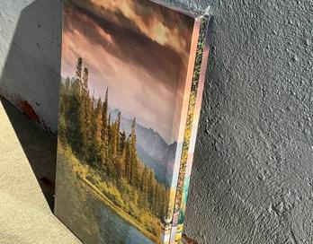 WALL ART Mountain Dusk Sky