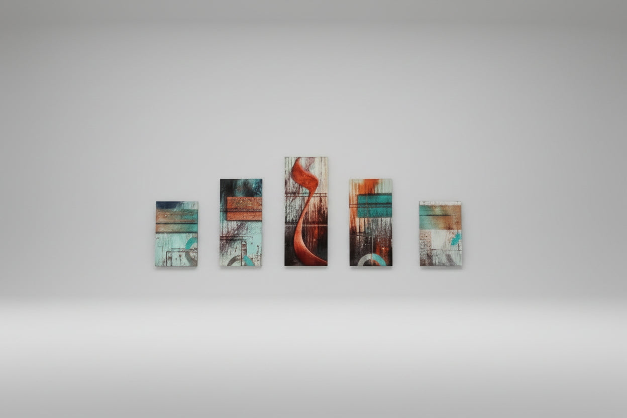 WALL ART Set of 5 Mini Abstract
